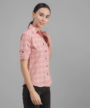 TANDUL  Women Regular Fit Checkered Formal Shirt