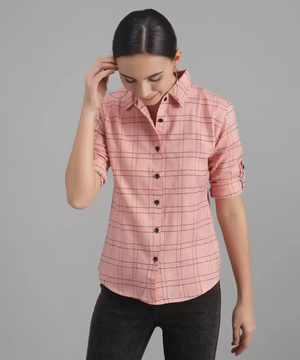 TANDUL  Women Regular Fit Checkered Formal Shirt