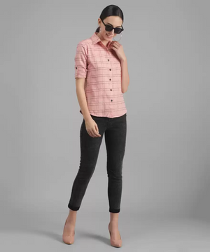 TANDUL  Women Regular Fit Checkered Formal Shirt