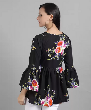 TANDUL  Casual Bell Sleeves Printed Women Multicolor Top