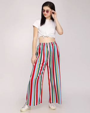 TANDUL  Regular Fit Women Multicolor Crepe Trousers