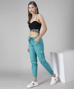 TANDUL  Regular Fit Women Green Pure Cotton Trousers