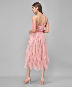 TANDUL  Women Fit and Flare Pink Dress
