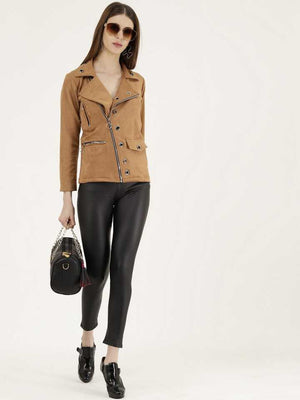 Full Sleeve Solid Women Casual Jacket