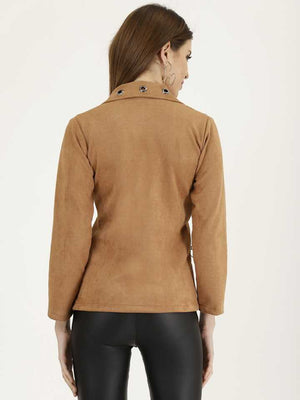Full Sleeve Solid Women Casual Jacket