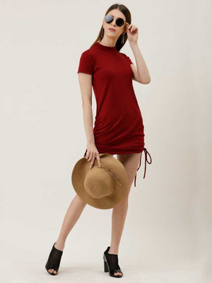 TANDUL  Women Bandage Maroon Dress