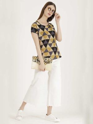 Casual Regular Sleeves Printed Women Multicolor Top