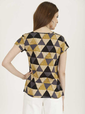 Casual Regular Sleeves Printed Women Multicolor Top
