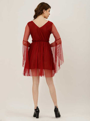 TANDUL  Women A-line Maroon Dress