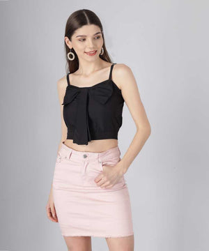 Casual Sleeveless Solid Women Black Top