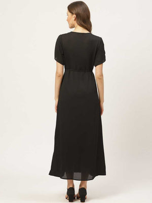 Women A-line Black Dress