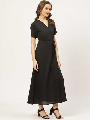 TANDUL  Women A-line Black Dress