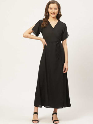 TANDUL  Women A-line Black Dress