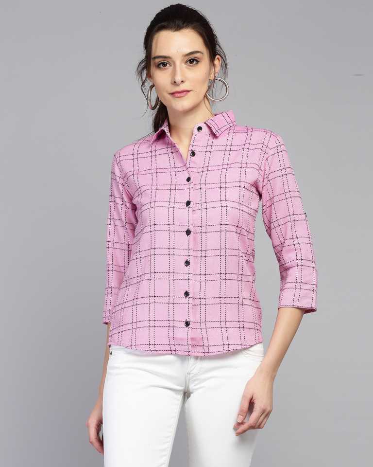 TANDUL  Women Regular Fit Printed Double Collar Formal Shirt