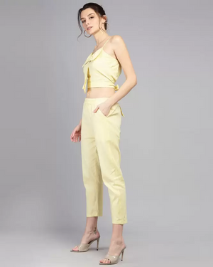 TANDUL  Women Two Piece Dress Yellow Dress