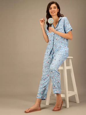 TANDUL  Women Printed Multicolor Shirt & Pyjama set