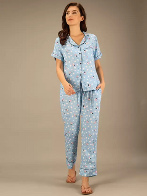 TANDUL  Women Printed Multicolor Shirt & Pyjama set