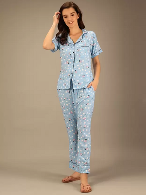 TANDUL  Women Printed Multicolor Shirt & Pyjama set