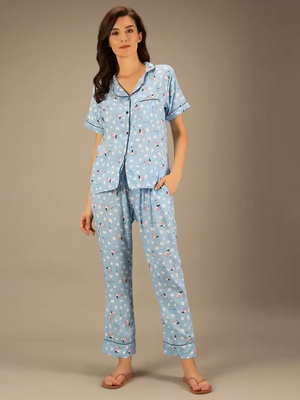 TANDUL  Women Printed Multicolor Shirt & Pyjama set