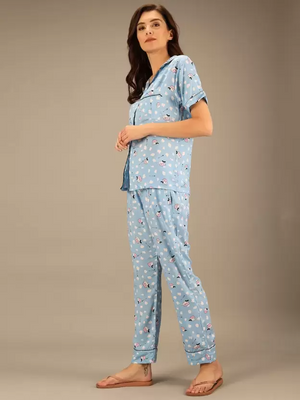 TANDUL  Women Printed Multicolor Shirt & Pyjama set