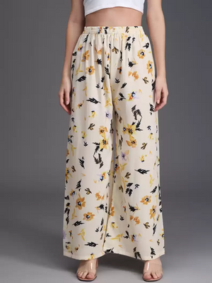 TANDUL  Regular Fit Women Multicolor Crepe Trousers