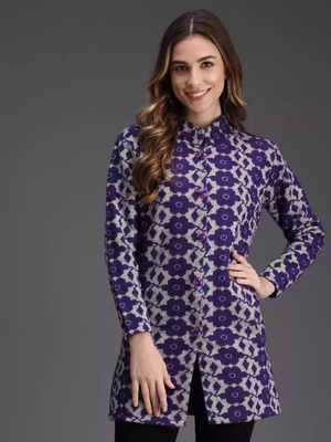 TANDUL  Printed Collared Neck Casual Women Multicolor Sweater