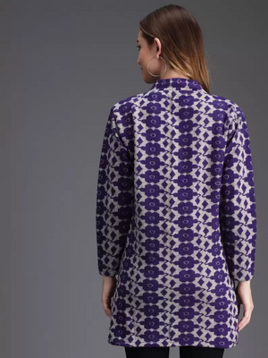 TANDUL  Printed Collared Neck Casual Women Multicolor Sweater