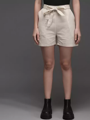 TANDUL  Solid Women Beige Casual Shorts