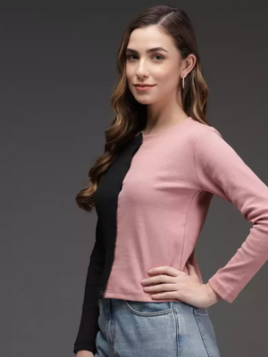 TANDUL  Casual Regular Sleeves Color Block Women Multicolor Top