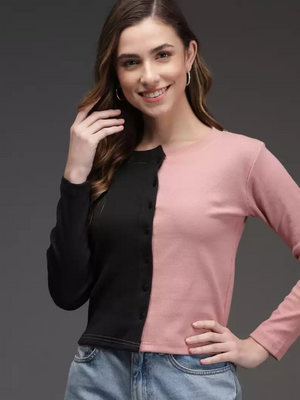 TANDUL  Casual Regular Sleeves Color Block Women Multicolor Top