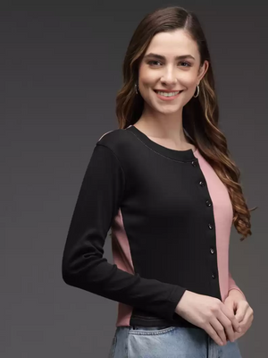 TANDUL  Casual Regular Sleeves Color Block Women Multicolor Top