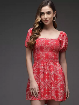 TANDUL  Women Skater Multicolor Dress