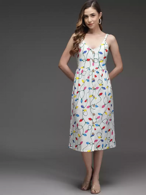 TANDUL  Women Fit and Flare Multicolor Dress