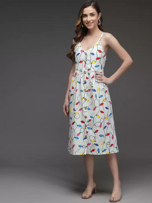 TANDUL  Women Fit and Flare Multicolor Dress