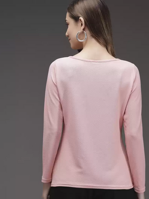 TANDUL  Casual Regular Sleeves Solid Women Pink Top