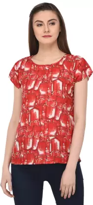Casual Printed Women Multicolor Top