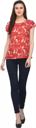 Casual Printed Women Multicolor Top