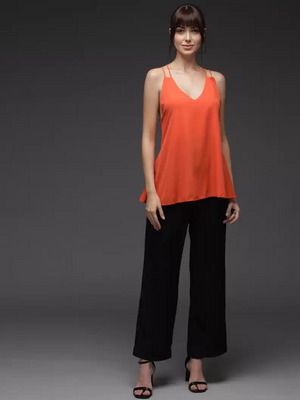 TANDUL  Casual Sleeveless Solid Women Pink Top