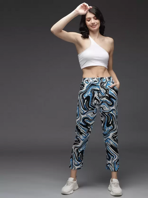 TANDUL  Regular Fit Women Multicolor Lycra Blend Trousers