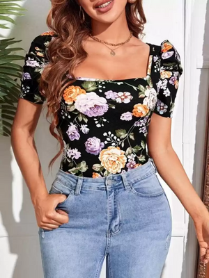 TANDUL  Casual Regular Sleeves Printed Women Multicolor Top