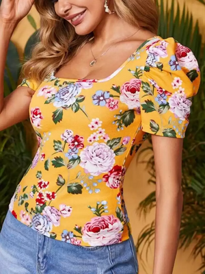 TANDUL  Casual Regular Sleeves Printed Women Multicolor Top
