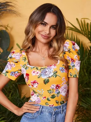 TANDUL  Casual Regular Sleeves Printed Women Multicolor Top