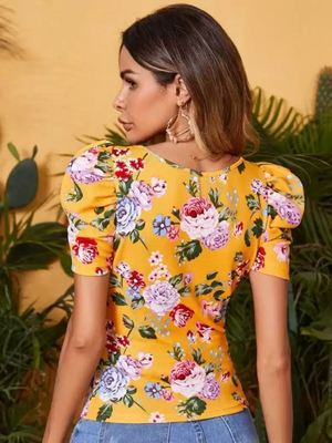 TANDUL  Casual Regular Sleeves Printed Women Multicolor Top