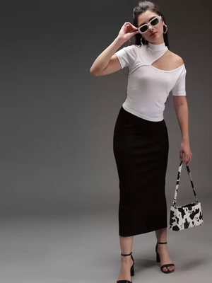 TANDUL  Casual Regular Sleeves Solid Women White Top