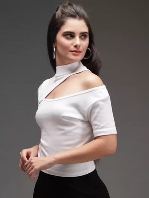 TANDUL  Casual Regular Sleeves Solid Women White Top