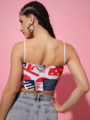 TANDUL  Casual Noodle Straps Printed Women Multicolor Top