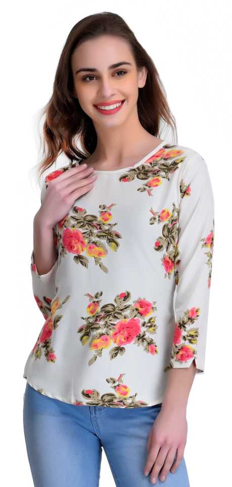 Casual Regular Sleeves Printed Women Multicolor Top
