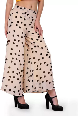 TANDUL  Regular Fit Women Beige Poly Georgette Trousers
