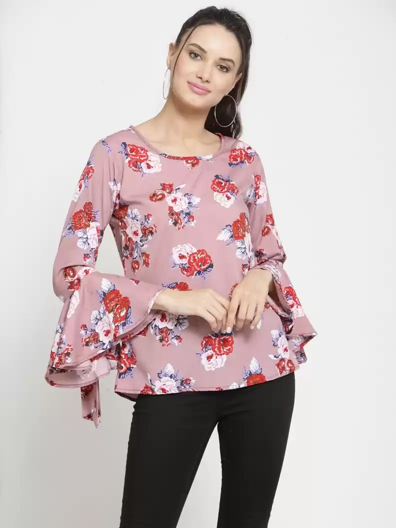 TANDUL  Casual Bell Sleeves Printed Women Multicolor Top