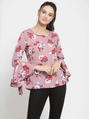 TANDUL  Casual Bell Sleeves Printed Women Multicolor Top